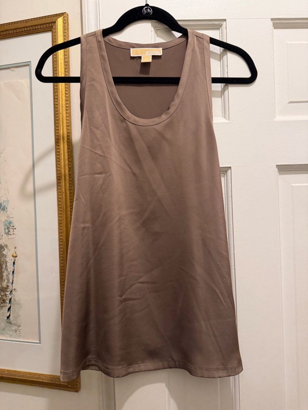 Michael Kors Satin Scoop Neck Tank